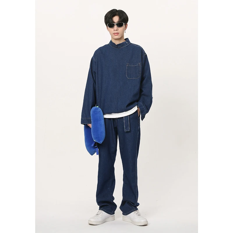 Design casual denim suit for men