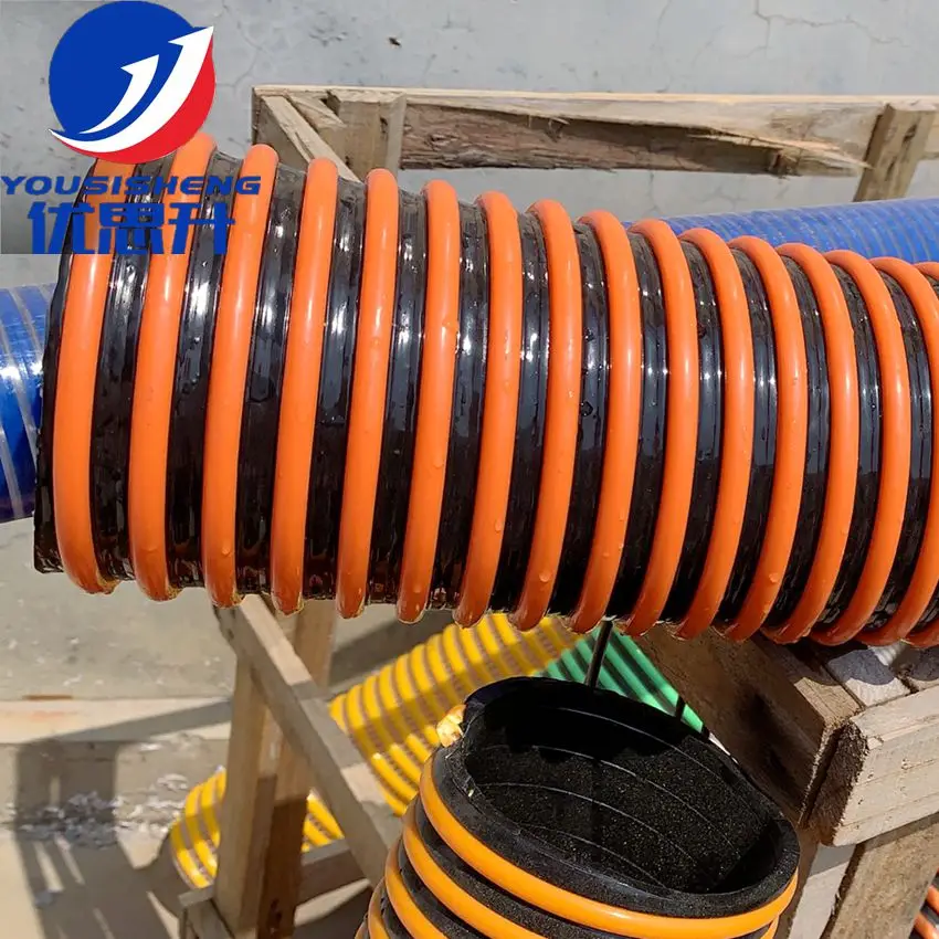 China supplier 102mm  Wear-resistant  Plastic reinforced Strengthen the material conveying hose