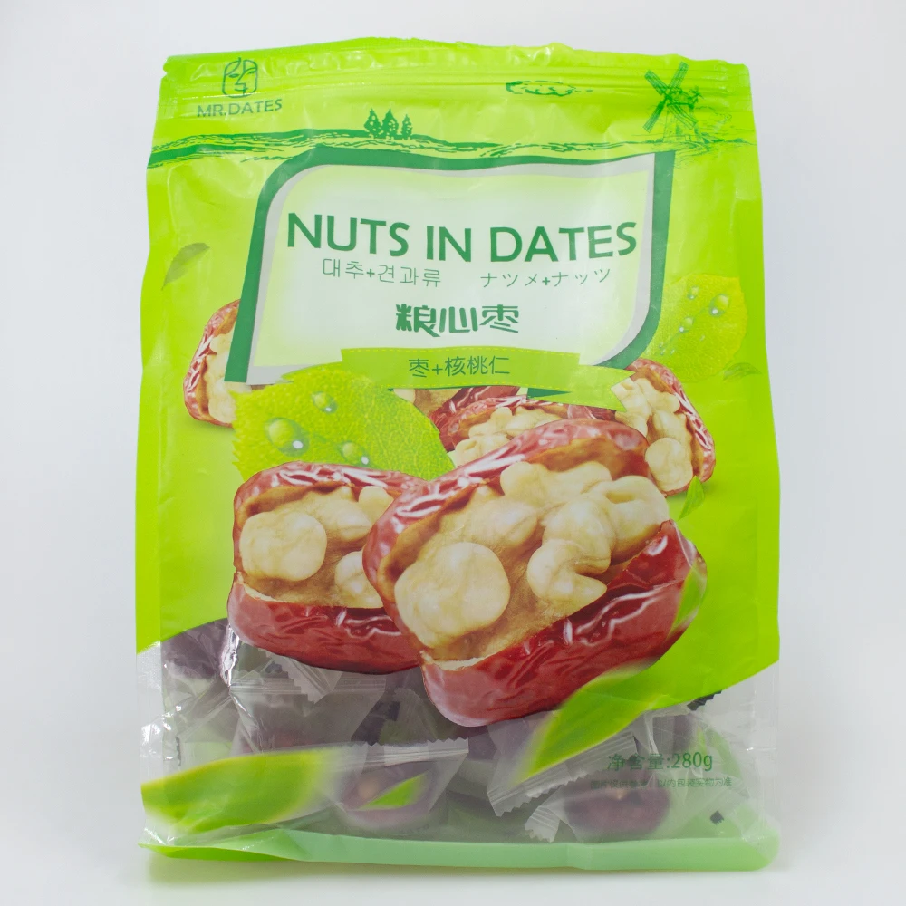 Snack Nuts And Dried Fruit Jujube Almond Walnuts Kernel Nuts Stuffed Dates Peeled Walnut