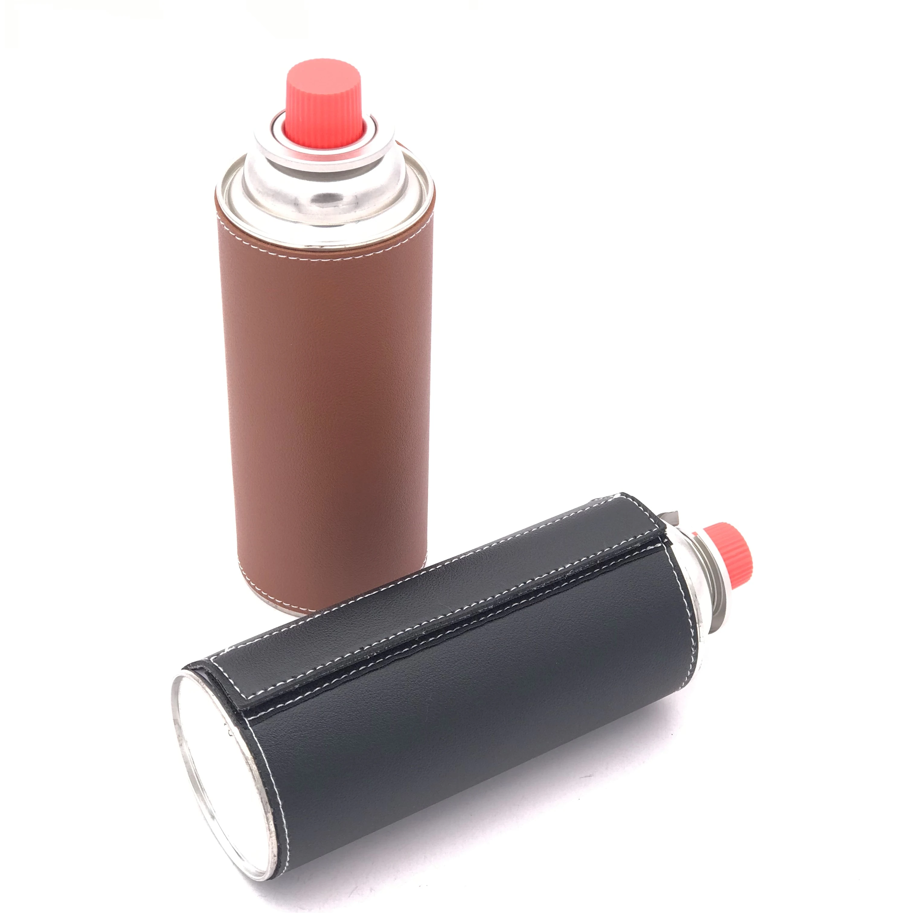 Custom Outdoor Camping Leather 350g Camping Gas Warmer Tank Protective Cover Gas Cylinder Warmer Case