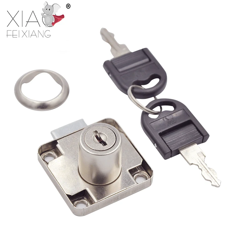 138-22 Furniture Office Desk Drawer Lock Cold Rolled Steel 180 Degree Clockwise Wardrobe Cabinet Drawer Lock