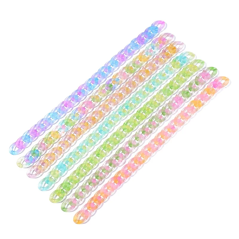 Long plastic necklace in acrylic resin bohemian matte choker necklaces for women jewelry gift