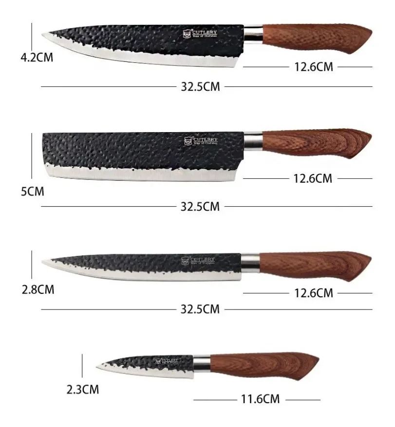 6 Piece Stainless Steel Kitchen Knife Set for Kitchen professional 6 pc knife set