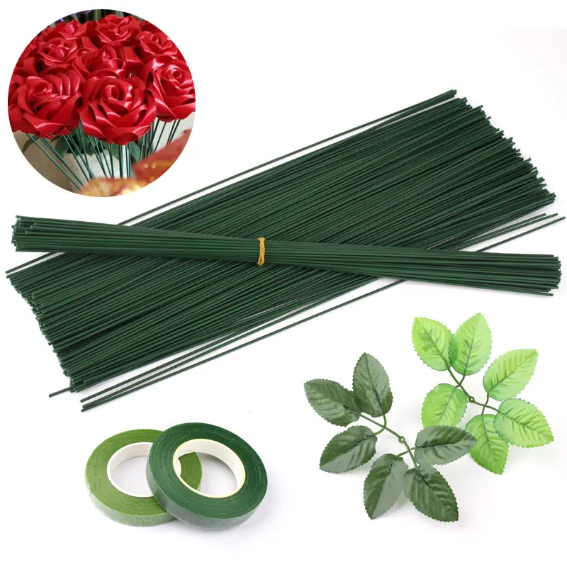 100pcs/bag Artificial Flower Stem Iron Wire DIY Flower Head Accessory For Plastic Stem Flower Pole
