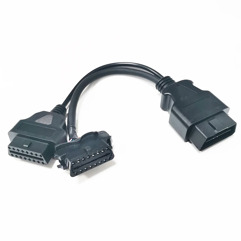 Replacement For Fiat Citroen Renault Iveco OBDII Extension Cable,16pin OBD Male To Dual Female OBD2 Splitter Y Diagnostic Cable