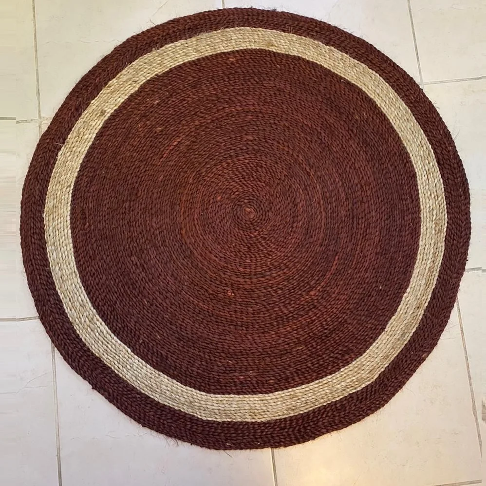 High quality and low price direct factory manufactured thick natural jute carpet handmade jute rug round floor mats  made in BD