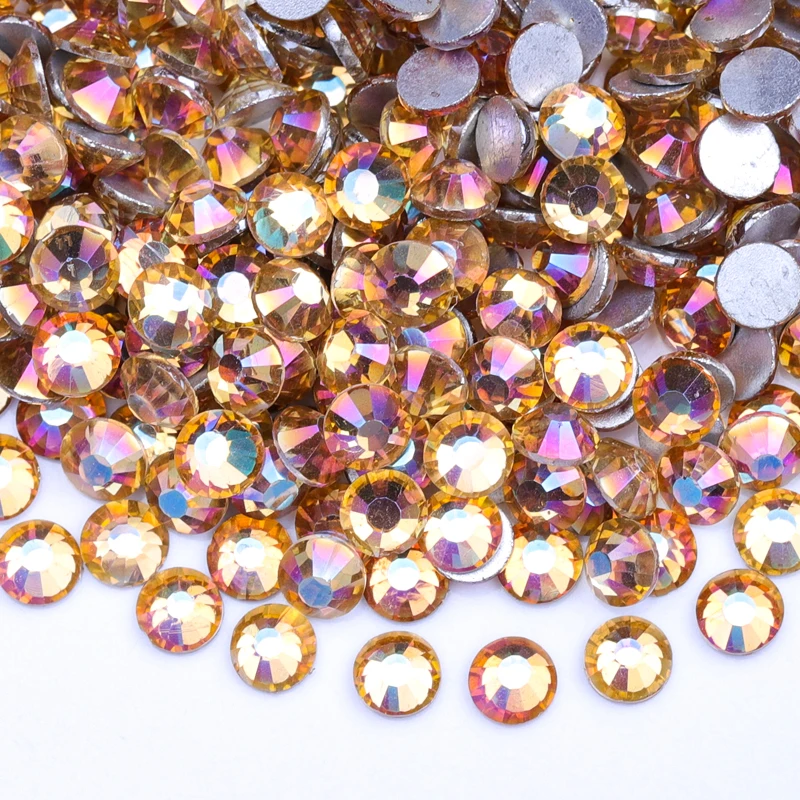 Juli Factory Wholesale Solid Opaque Color SS6 SS8 SS10 SS12 SS16 SS20 SS30 Non Hotfix Flatback Glass Rhinestone For Nail Art