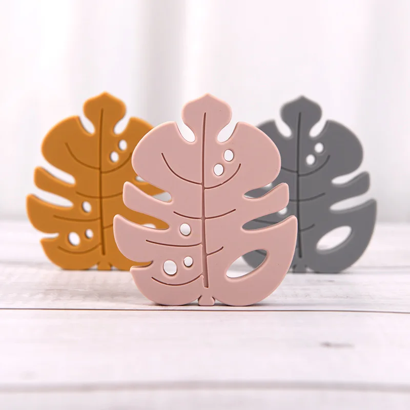 Christmas Leaf Silicone Teething Toy For Kids, BPA Free Leaf Shaped Baby Teether Silicone
