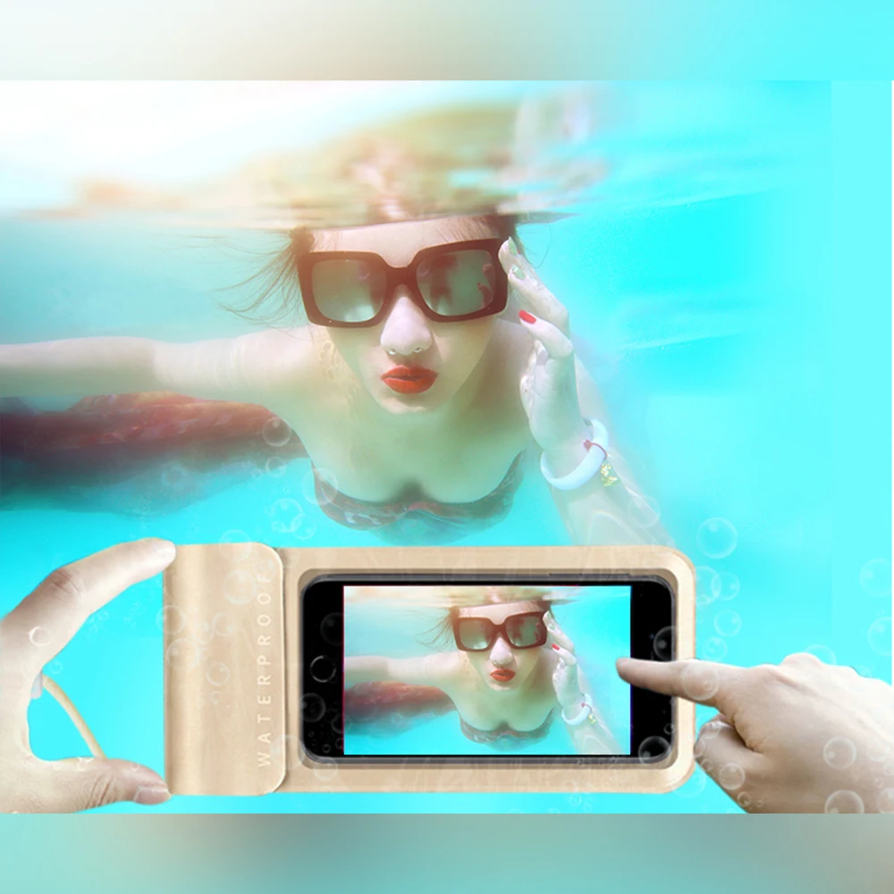 Hot selling 6.8 inches ipx8 floating waterproof phone bag pouch case TPU ipx8 floating waterproof phone bag pouch case