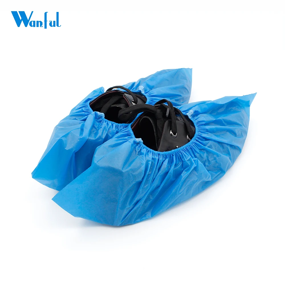 Wholesale OEM Industrial Cleanromm PE PP Nonwoven PVC CPE Shoe Covering Rain Waterproof Disposable Plastic Non Slip Shoe Cover