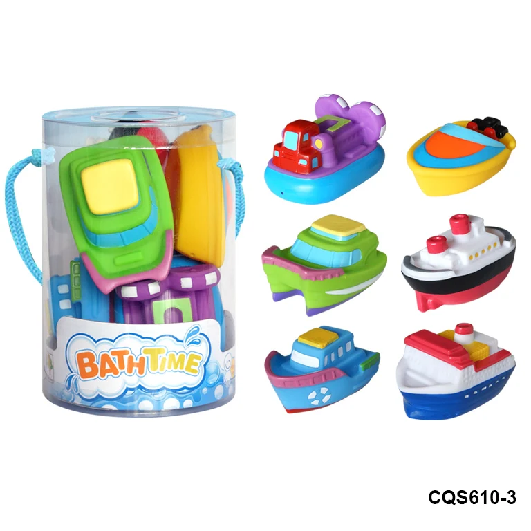 Eco-friendly Vinyl PVC Bath Toys Boat Ship For Kids Baby Swimming Cognitive Floating Toy Play Set For Kids Toddlers