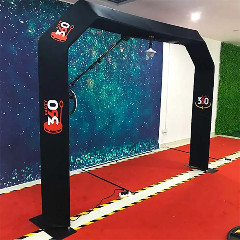 360 Degree RGB LED Lighting Photo Booth Compatible with iPad Smartphones Custom Logo Top Spinner 360 Printing Free Customization