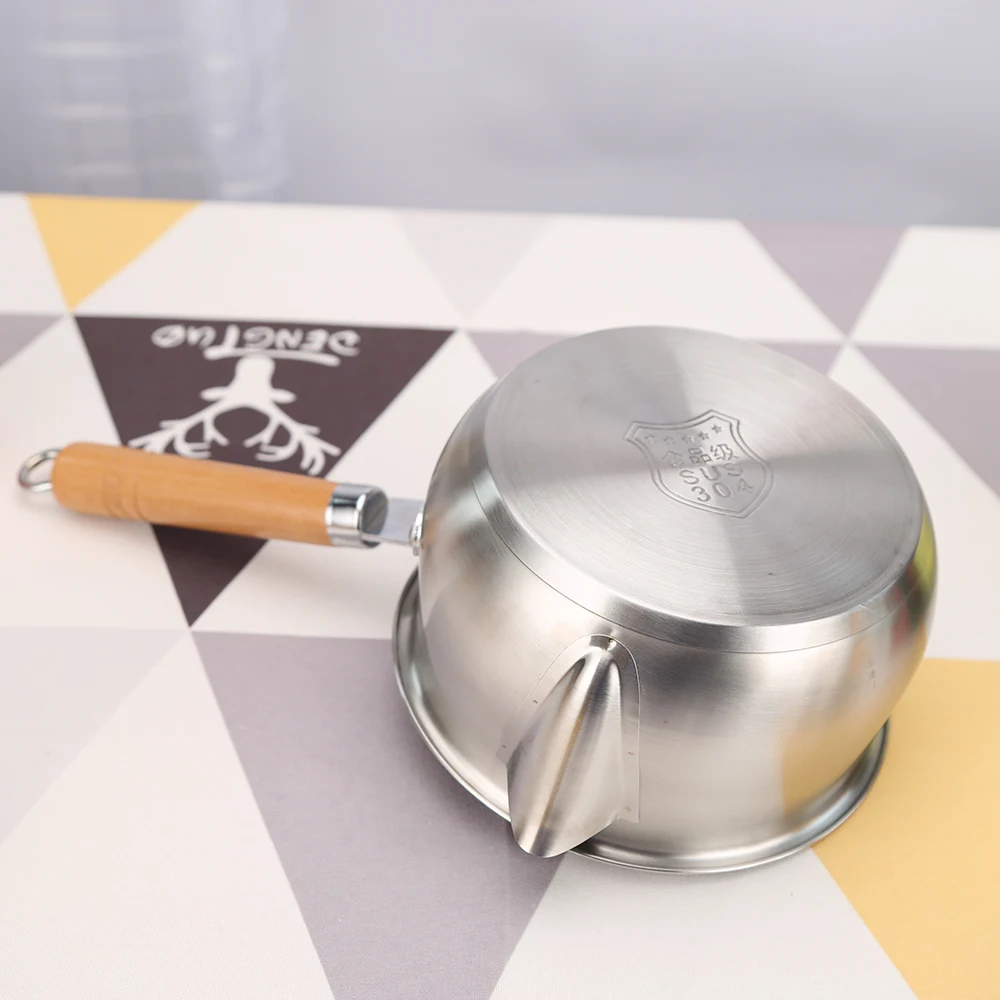 Stainless Steel Small Milk Pot With Strainer Oil Filter Soup Pot Saucepan With Glass Lid