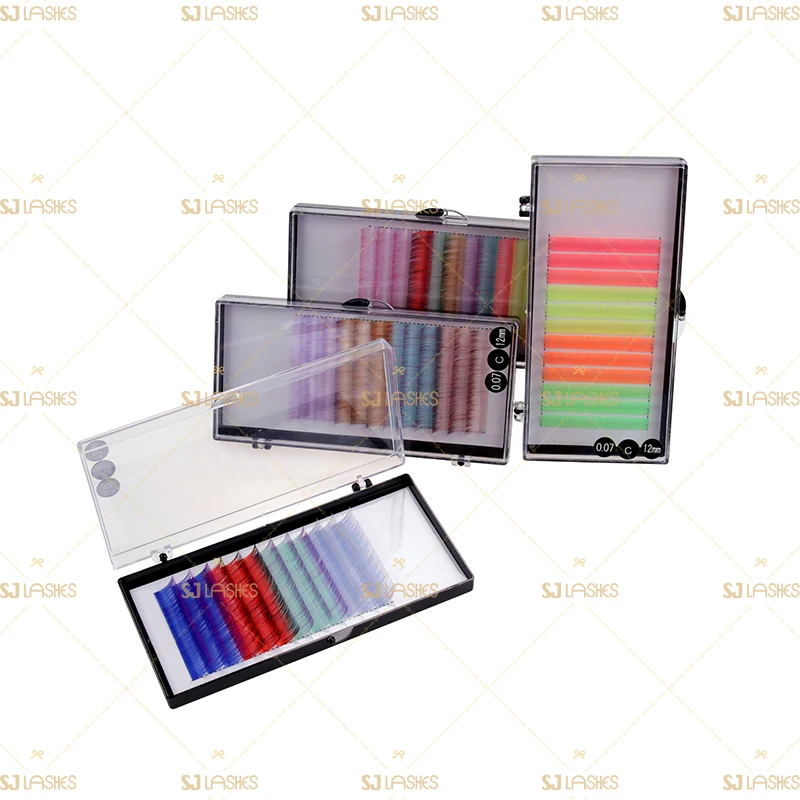 Volume Color Lashes Extensions mink lash trays j curl lash extension color trays