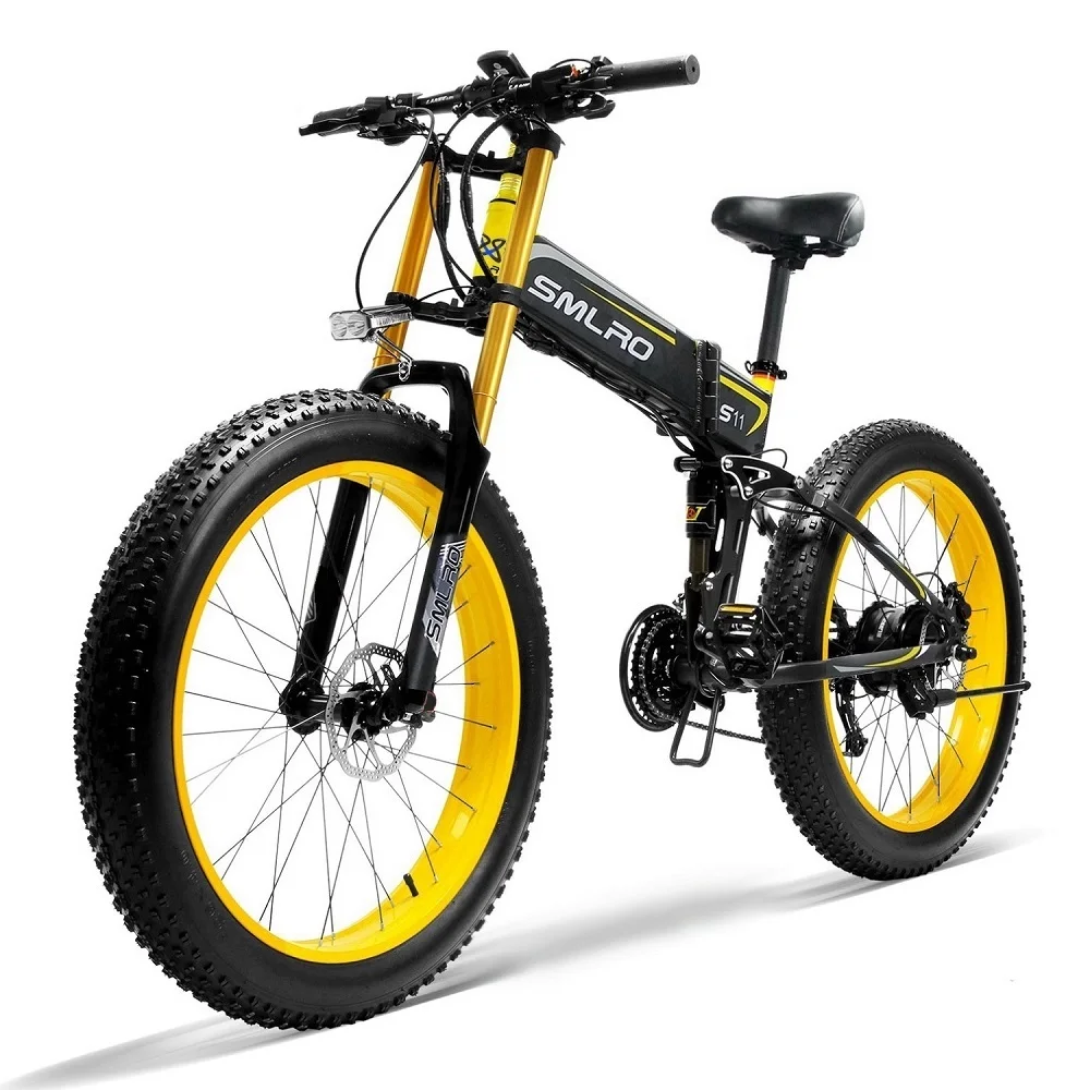  EU stock Free Shipping 26 inch Fat Tire Electric Bike 1000W Motor 14AH Hidden Battery Folding E-Bike Warehouse