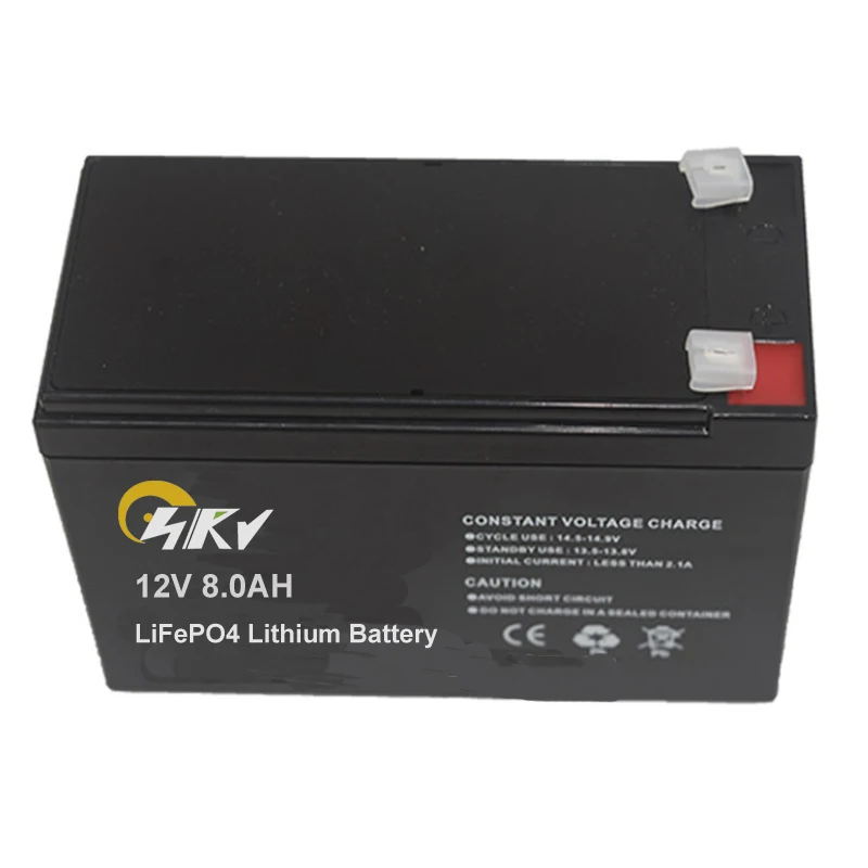 
12V 8Ah LiFePO4 lithium rechargeable battery pack replacemet for 12V 7AH lead acid battery size for RC car 