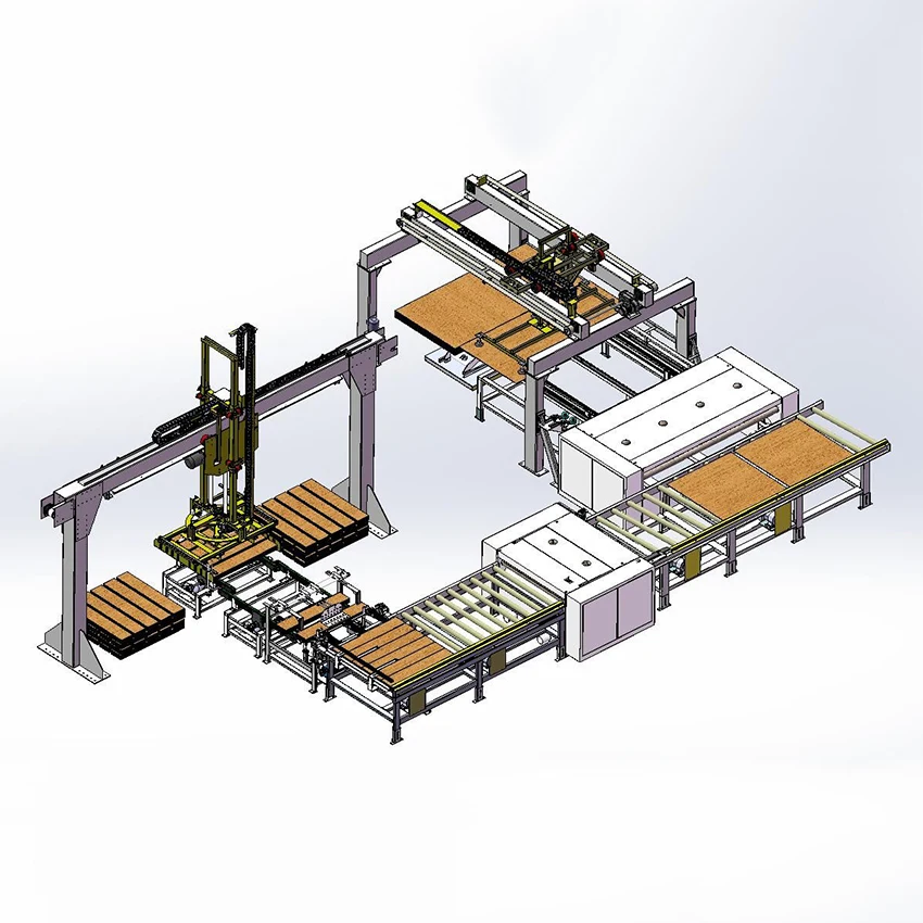 Automatic cutting machine for laminate flooring production line