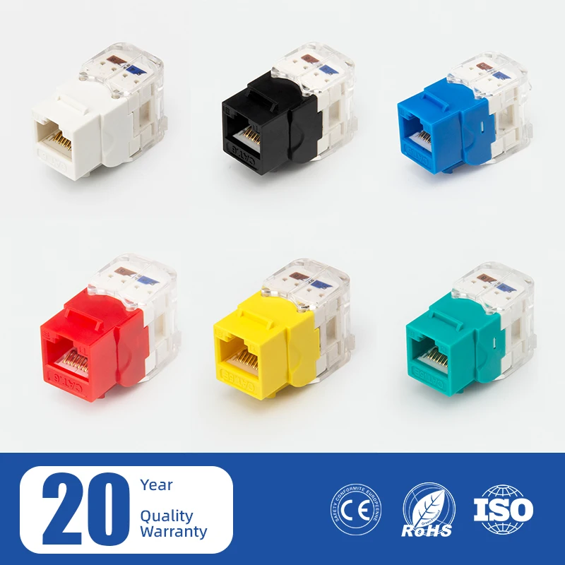 Network UTP Tool Free RJ45 8P8C Cat 6 Cat 6a Keystone Jack Toolless ethernet RJ45 modular jack Cat5e Cat6 Cat6a keystone jack