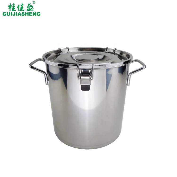 Stainless steel sealed barrel/ oil pot/ kitchen food water fresh storage bucket tea storage cocoa bean storage barrel
