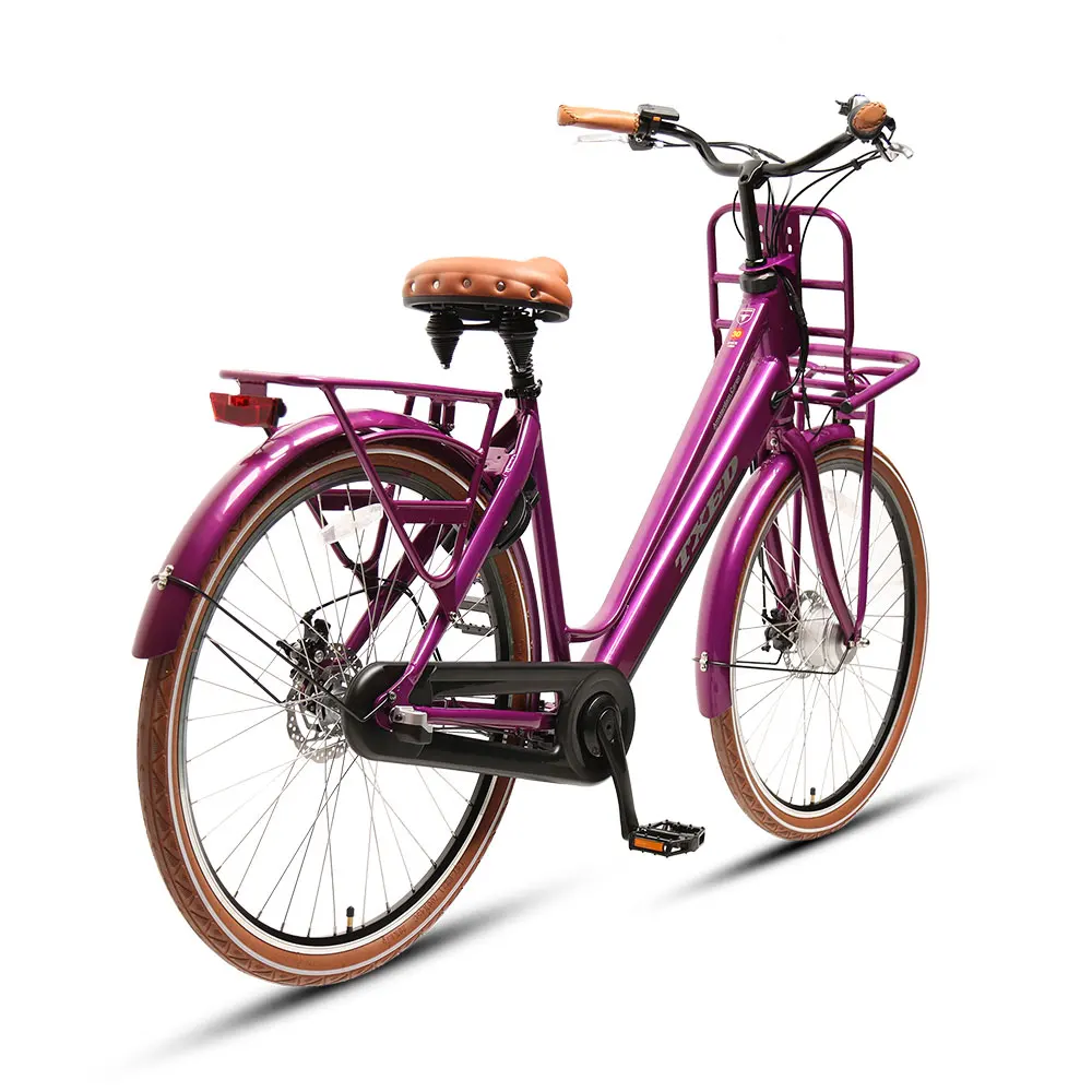 TXED 28 inch tire lady electric city bike 36V front hub motor cargo electric bike
