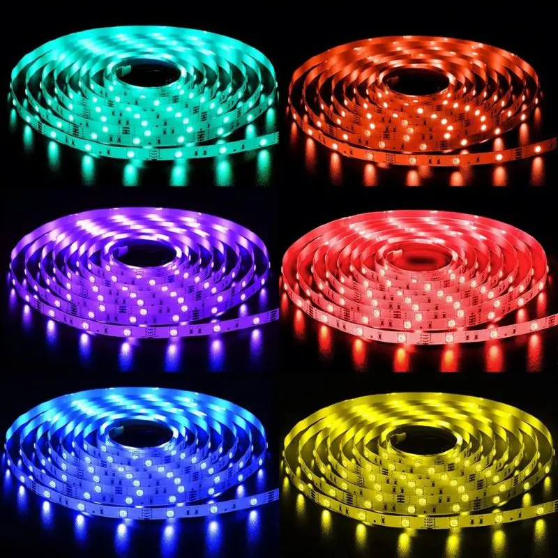 30leds 60leds multi full color IP65 RGB led strip kit with 44key remote controller DC12V power adapter