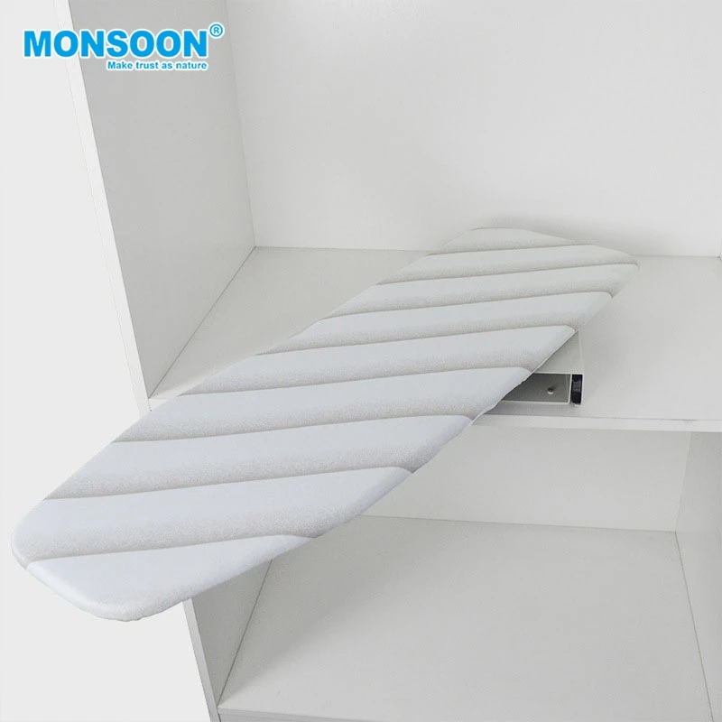 High-end Soft Closing Portable Ironing Board Clothes Lroning Board Wall Mounted Type Wooden Board+iron Tube,metal Polyester