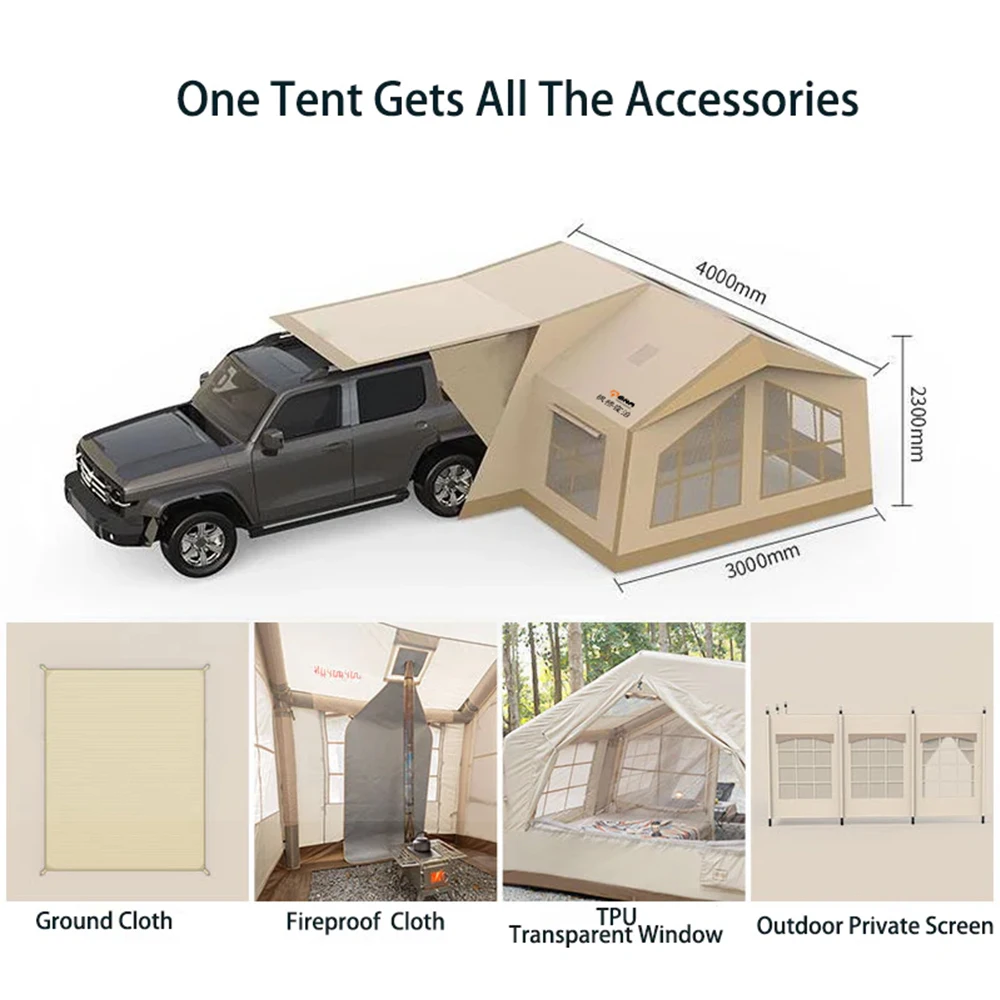 Rainproof inflatable Tents Air Camping Touring In Camper Tube Tail Cheap Cotton Season SUV Pickup Trunk Rear Link Outdoor Tent