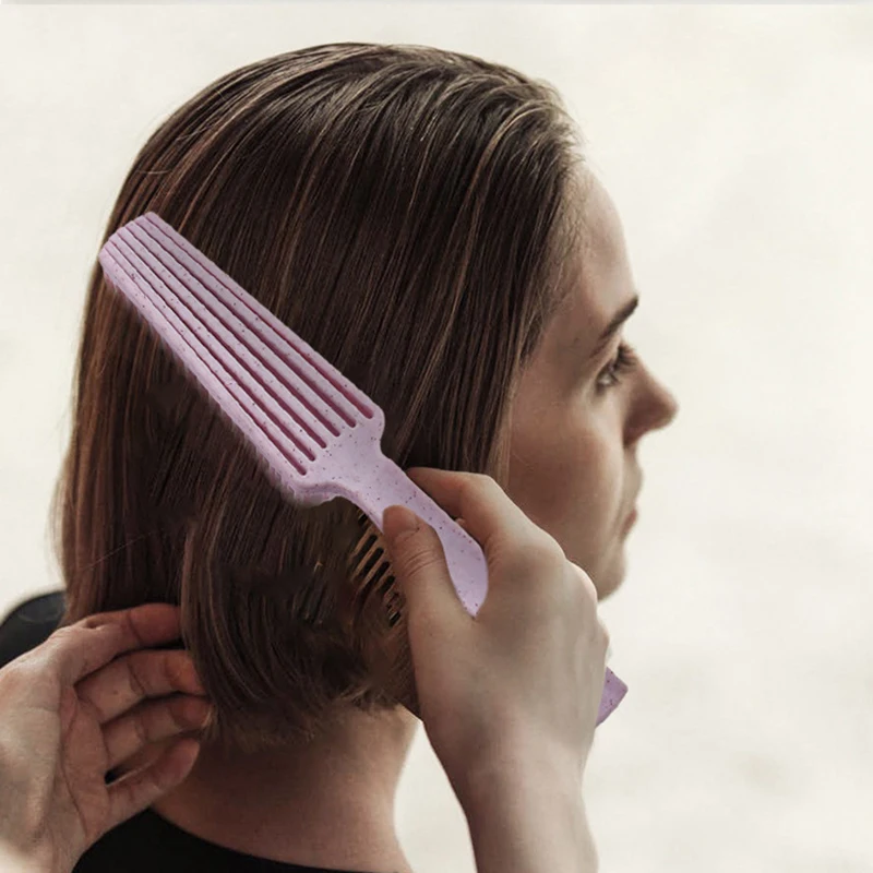 Economical Flexible Detangling Hair Brush Natural Wheat Straw With Handle Comb Massage Exfoliating Brush For Wet And Dry