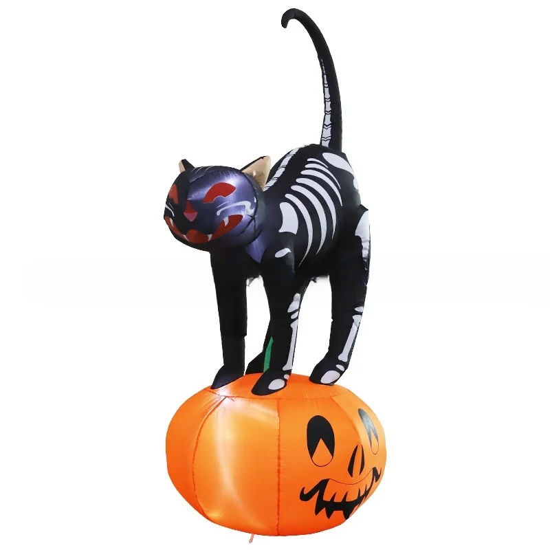 Halloween Pumpkin Ghost Inflatable Decorations Rotating Magic LED Lights Cute Indoor/Outdoor Clearance Home Holiday Yard Lawn