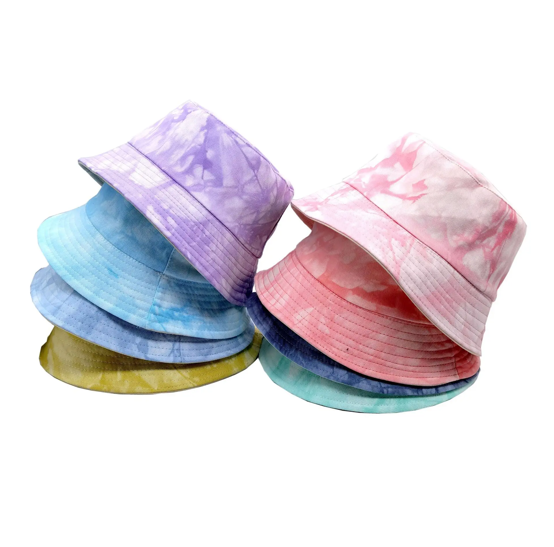 Fashion Design Custom Tie Dye Printing Colorful Tie Dye Bucket Hat Fisherman Hat Custom Tie Dye Bucket Hat