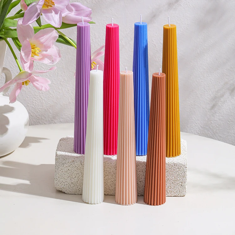 Roman Soy & Beeswax Candle Unscented ribbed candles Home Decor Wedding Gift Table Candle