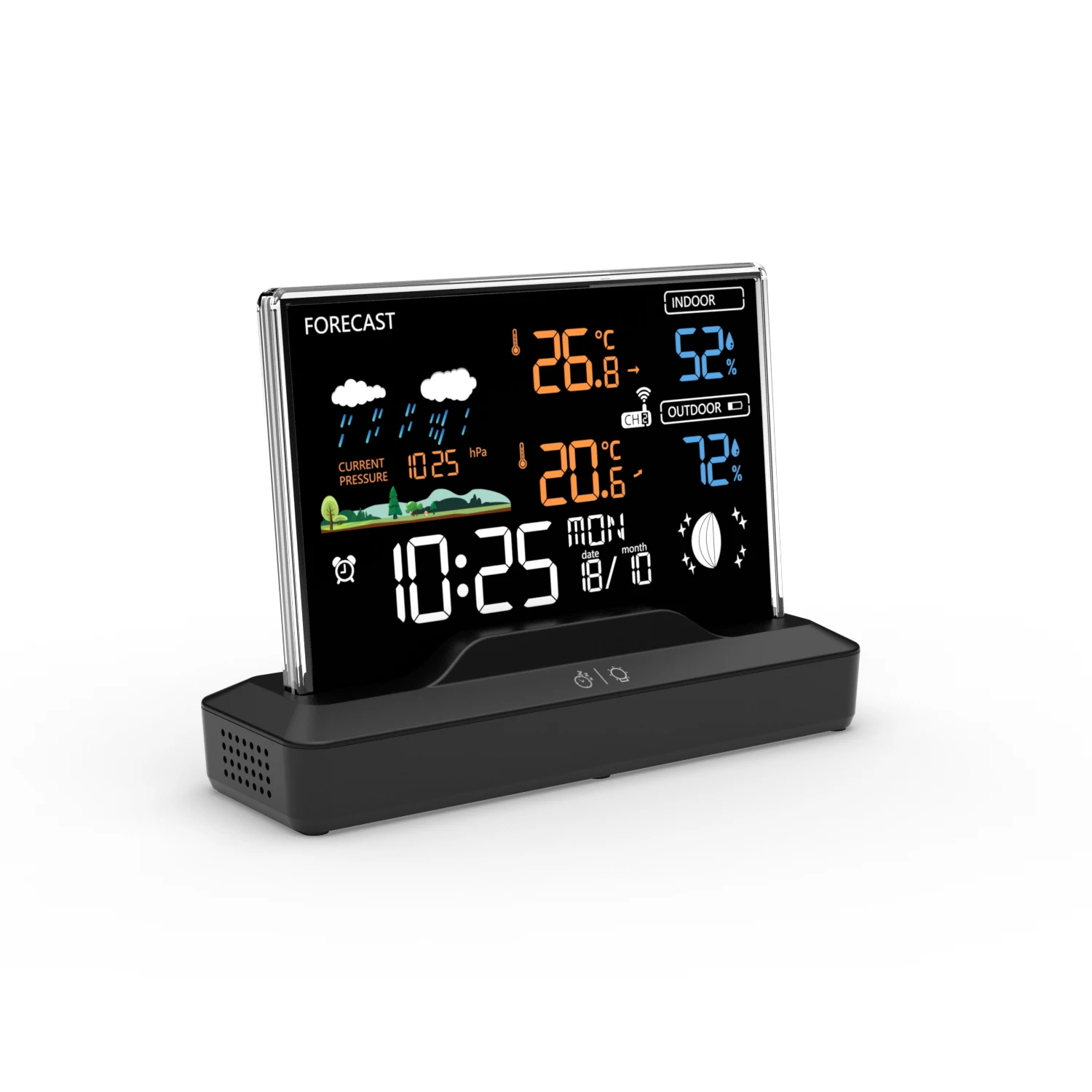 Home Office Multi function temperature clock radio controller Atomic wireless weather station