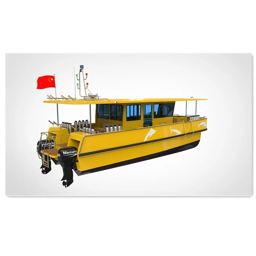 Grandsea 40ft Aluminum Half Cabin Passenger Pantoons / Pontoon Boats for sale