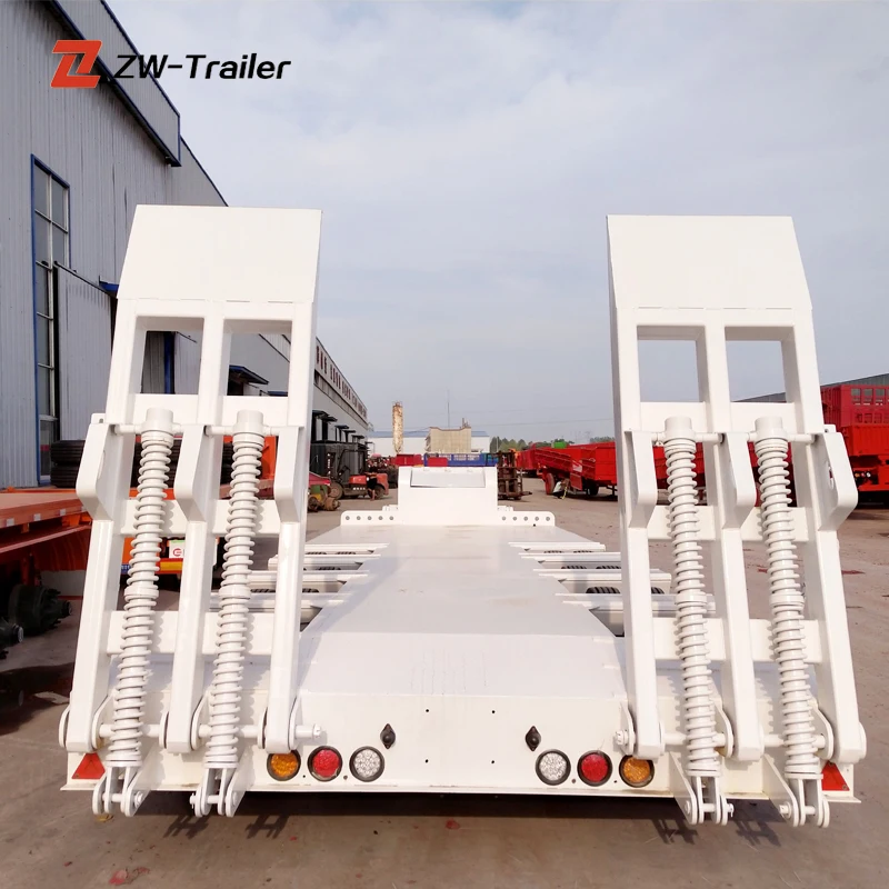 3 axles Customized Machinery Transport 60Ton Lowboy Lowbed Low bed Semi Trailer