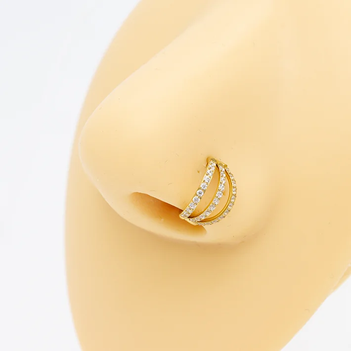 Piercing Jewelry Surgical Stainless Steel Titanium Nose Septum Hoop Rings Captive Beaded Double Sided