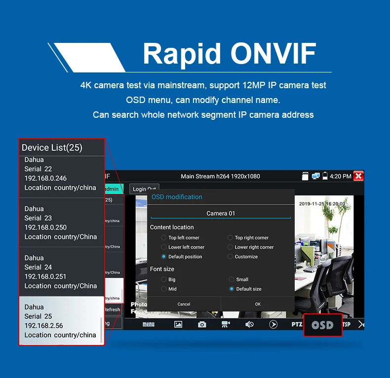 4K Security Camera Accessories home business project 8MP RJ45 network cable IPC Tester Pro