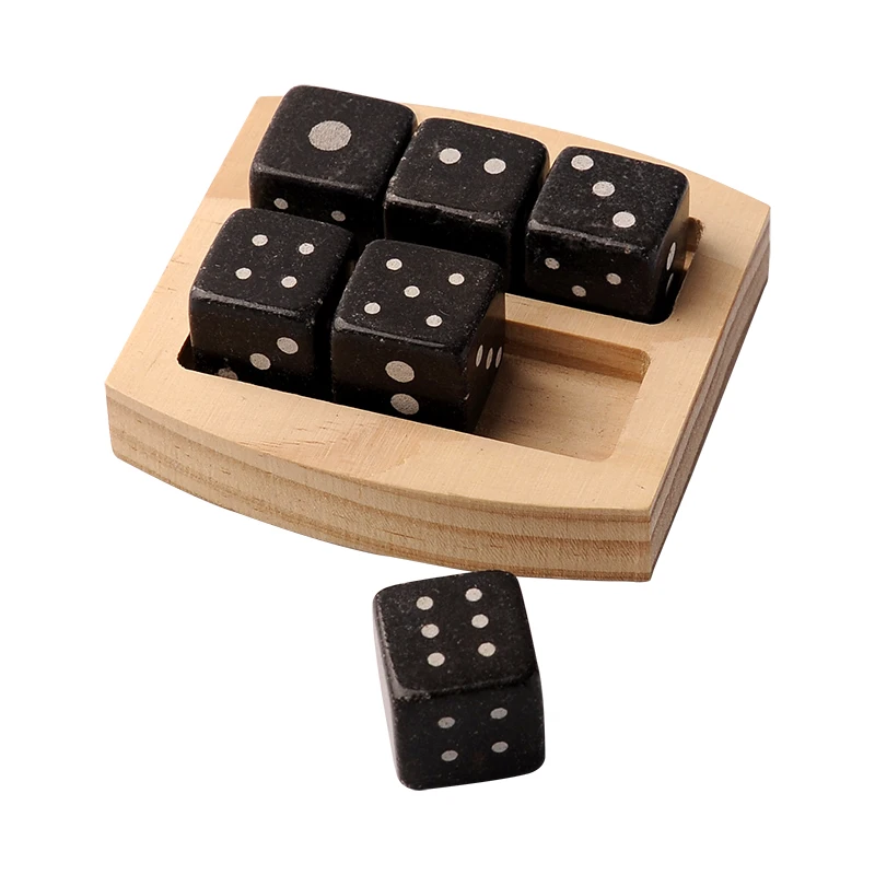 Personalizable Bar Accessories 2x2x2 Ice Cubes Cooling Gin Chilling Rocks Natural Granite Whiskey Stones With Wooden Tray