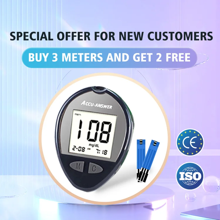 Household Medical Devices Easy to Operate No Coding Biosensor Codefree Glucometer for Blood Glucose Test Measurement