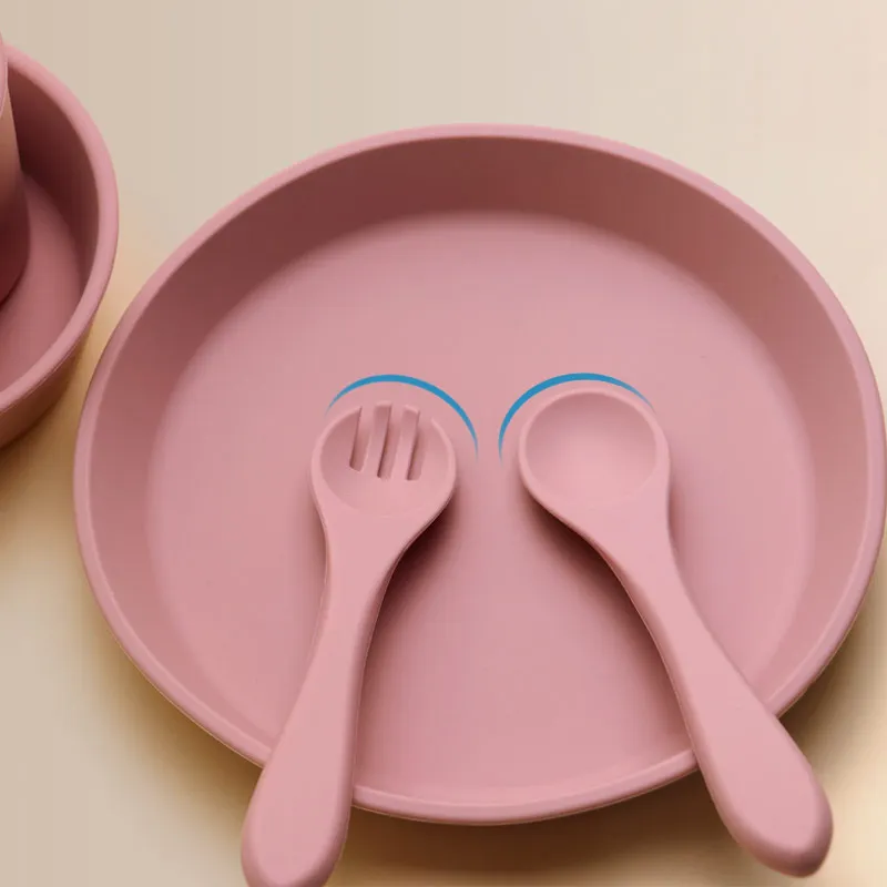 Durable Silica Gel Solid Pattern Convenient Infant Feeding Silicone Baby Fork