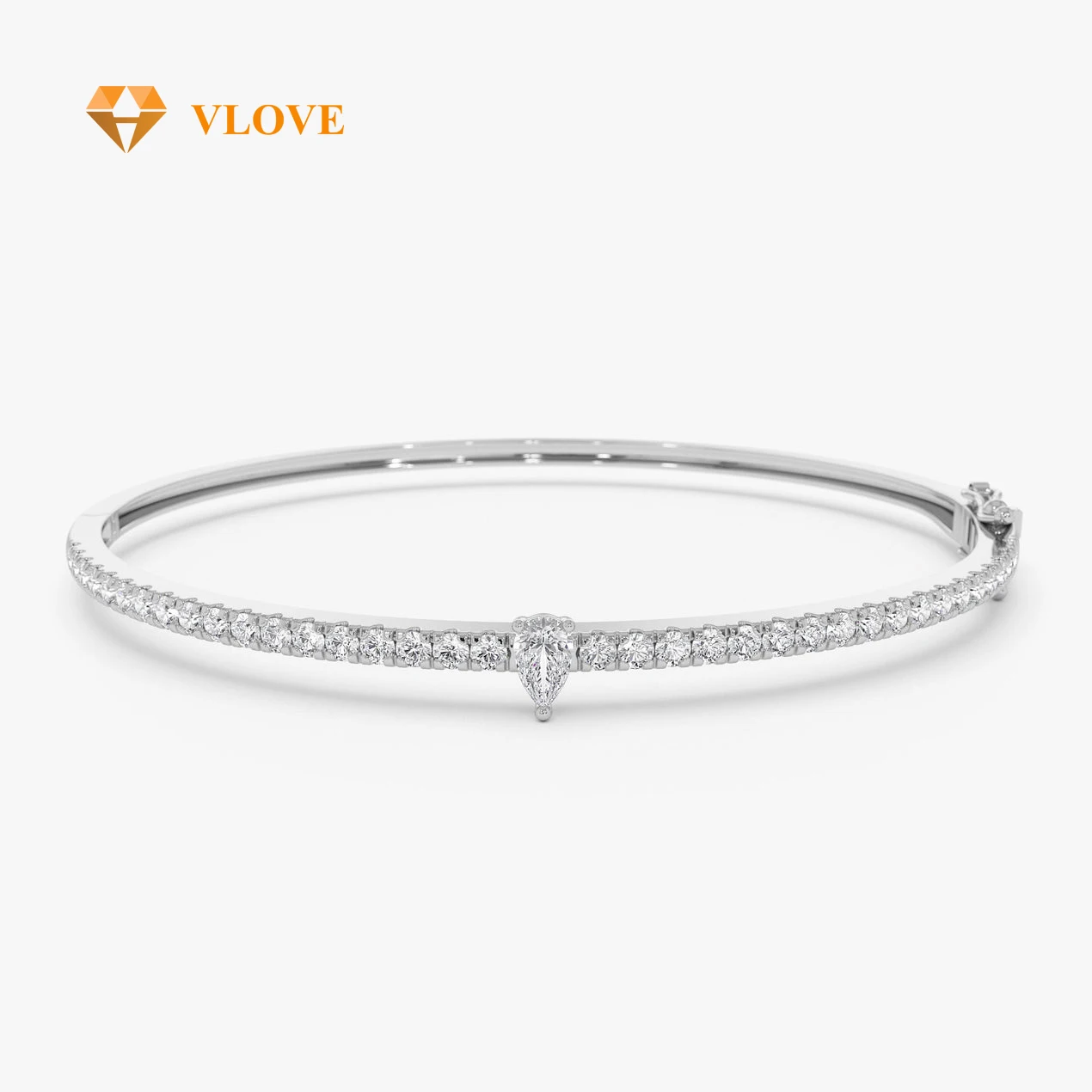 VLOVE модные ювелирные изделия на заказ бриллиантовые браслеты 14k золото грушевидный и круглый бриллиантовый браслет