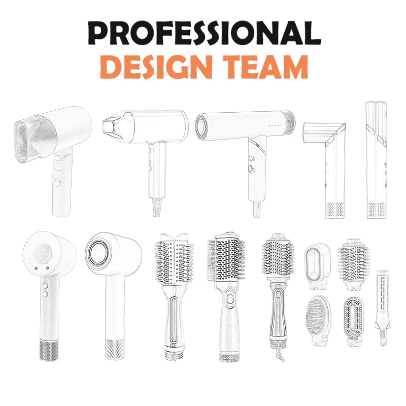 One-Step Hair Dryer and Styler Interchangeable Hair Straightener Curling Iron Curler Compact Hair Styler Brush