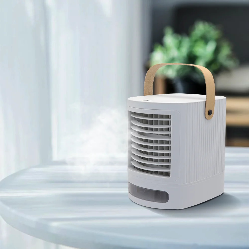 Домашний Настольный портативный мини-вентилятор кондиционера с USB-зарядкой, Испарительный воздухоохладитель, портативный водяной воздухоохладитель с ручкой