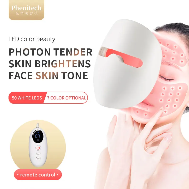 lights beauty facial mask multi-color 3-D silicone collagen production facial skin rejuvenation led mask