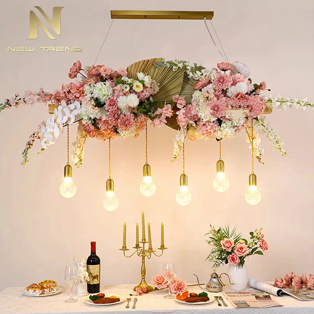 Романтическое внутреннее светодиодное освещение искусственное растение цветок свадебная люстра