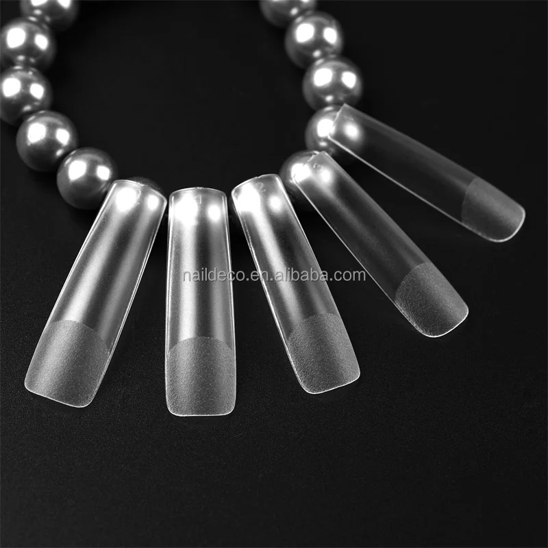 Nadeco Pre-sand Flat Square 2XL Long False Nail Tips Flexible Gel Fake Fingernail Extension 500PCS
