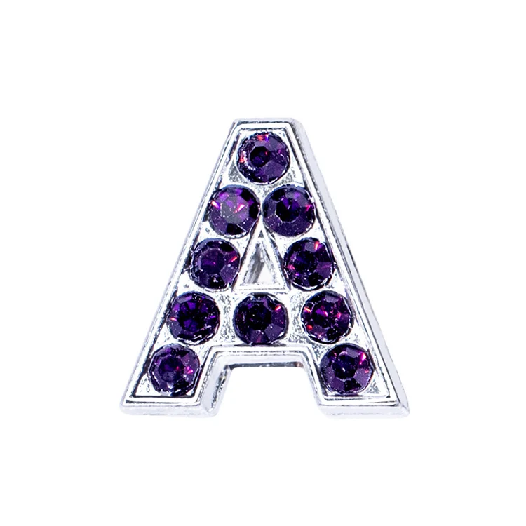 YN Rhinestone Letter Sliders Charm Alphabet Letter Alloy Charm with Slide Wristbands Set for DIY Craft Bracelet Jewelry Making