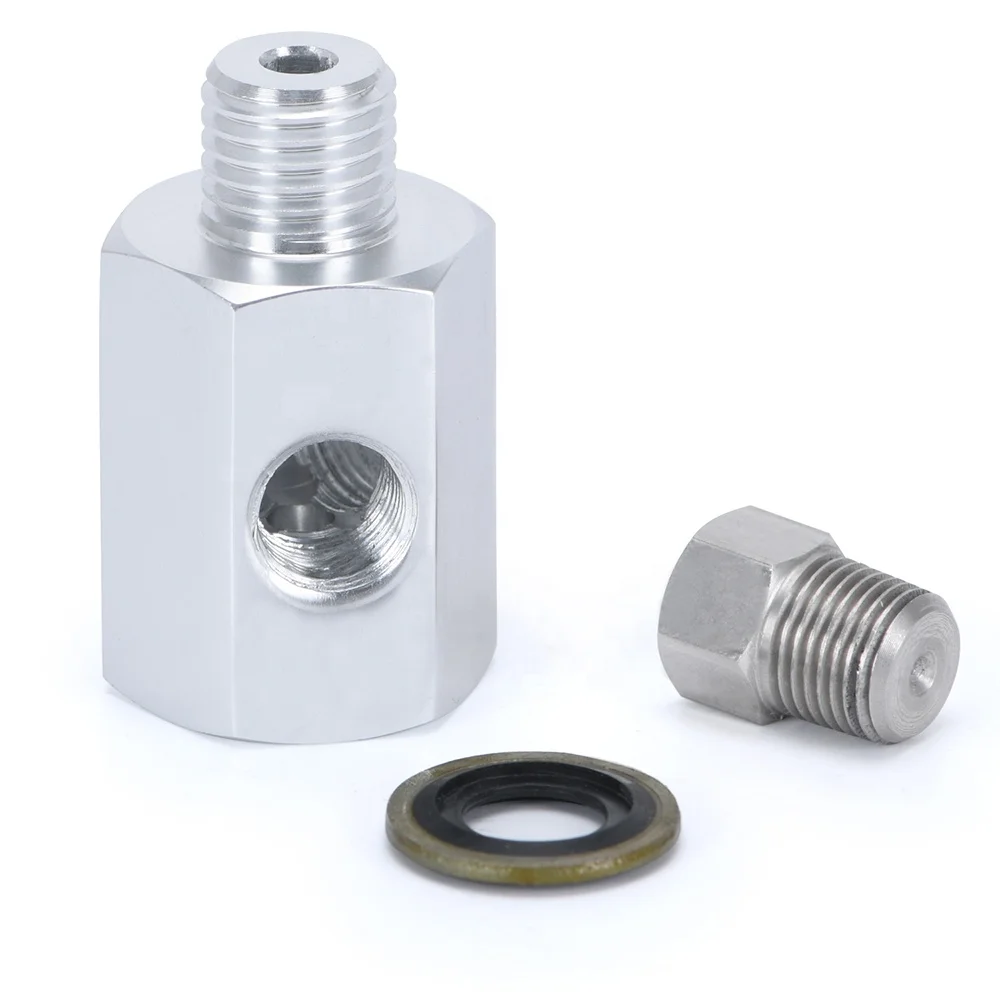 For BMW 3 Series E30 E36 3 Port Oil Pressure Temperature Gauge Adaptor T Piece PQY-OGA01