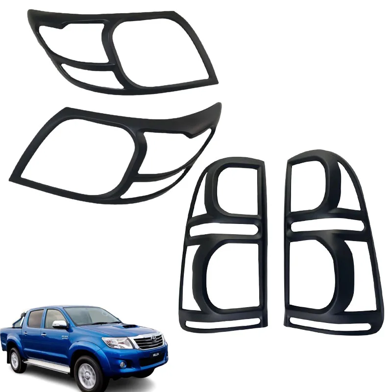 JIAHUI 4x4 ABS Матовый черный комплект крышка для заднего фонаря Toyota Hilux Vigo 2011-2014 автомобильные аксессуары