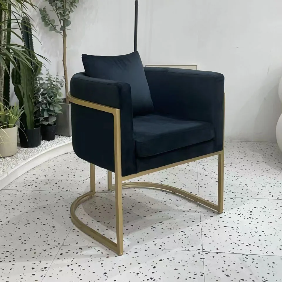 Leisure Cafe Wooden Luxury Sofa Chair Velvet Chaises De Salon Living Room Chair