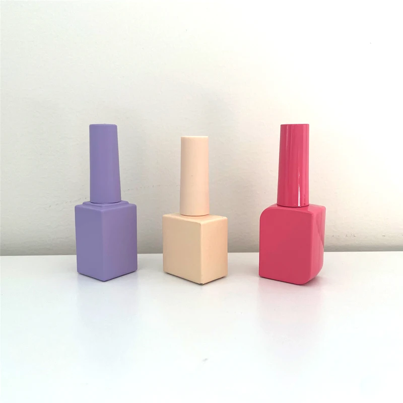 custom made small 8 ml luxury empty clear nail paint polish gel bottle brush screen printers 10ml 15ml